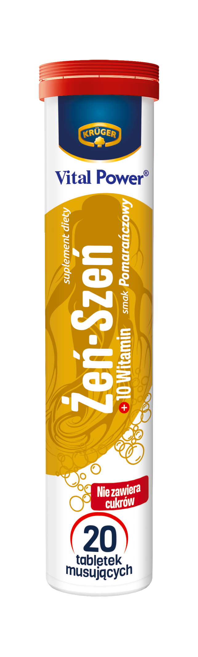 Krüger Ginseng +10 vitaminas, sabor naranja