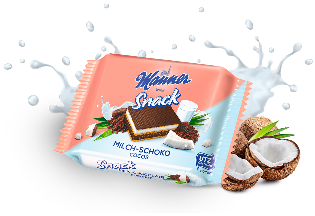 Krüger Manner Wafer con sabor a chocolate y coco