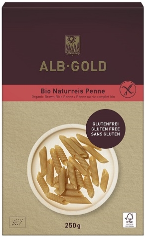 Alb Gold Makaron Penne ryżowy razowy bezglutenowy BIO