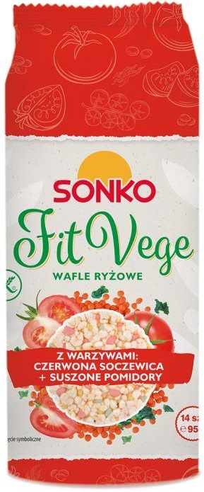 Sonko Fit Vege Wafle ryżowe z warzywami czerwona soczewica + suszone pomidory