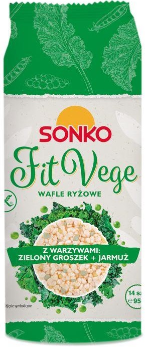 Sonko Fit Vege Rice cakes with vegetables, green peas and kale