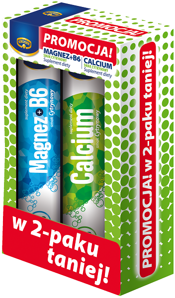 Krüger Zestaw MagnezB6 + Calcium Suplement diety. Tabletki musujące.