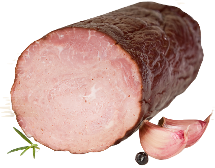 Traditional Food Kasztelańska Sausage with Pork Ham, smoked, dried, packed minimum