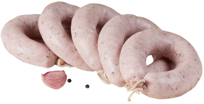 Traditionelles Essen Wiankowa weiße gedämpfte Wurst