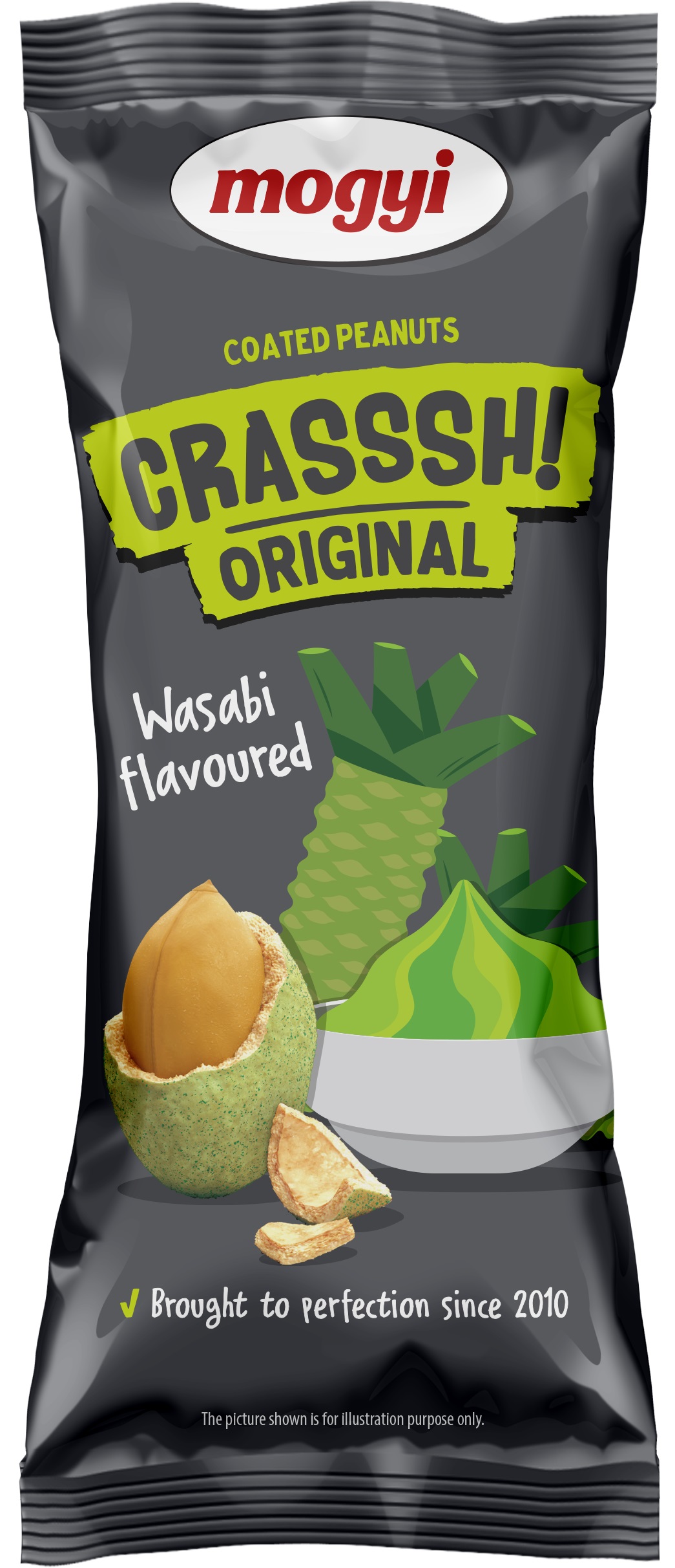 Mogyi CRASSSH! wasabi-coated peanuts