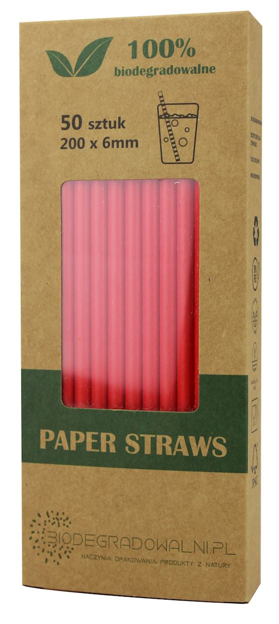 Biodegradable red paper straws