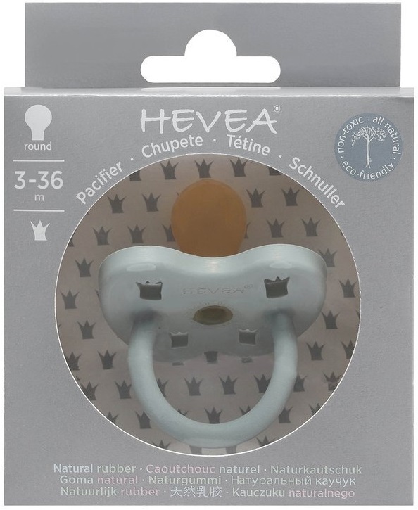 Hevea Round rubber pacifier Gorgeous gray 3-36 months