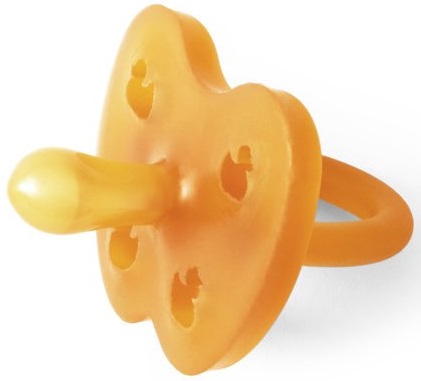 Hevea Pacifier soother, rubber, symmetrical, Ducklings, 0-3 months