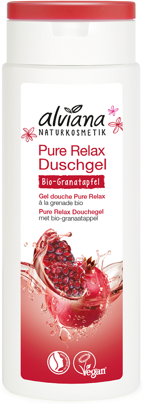 Alviana Pure Relax shower gel with bio pomegranate and bio Jojoba
