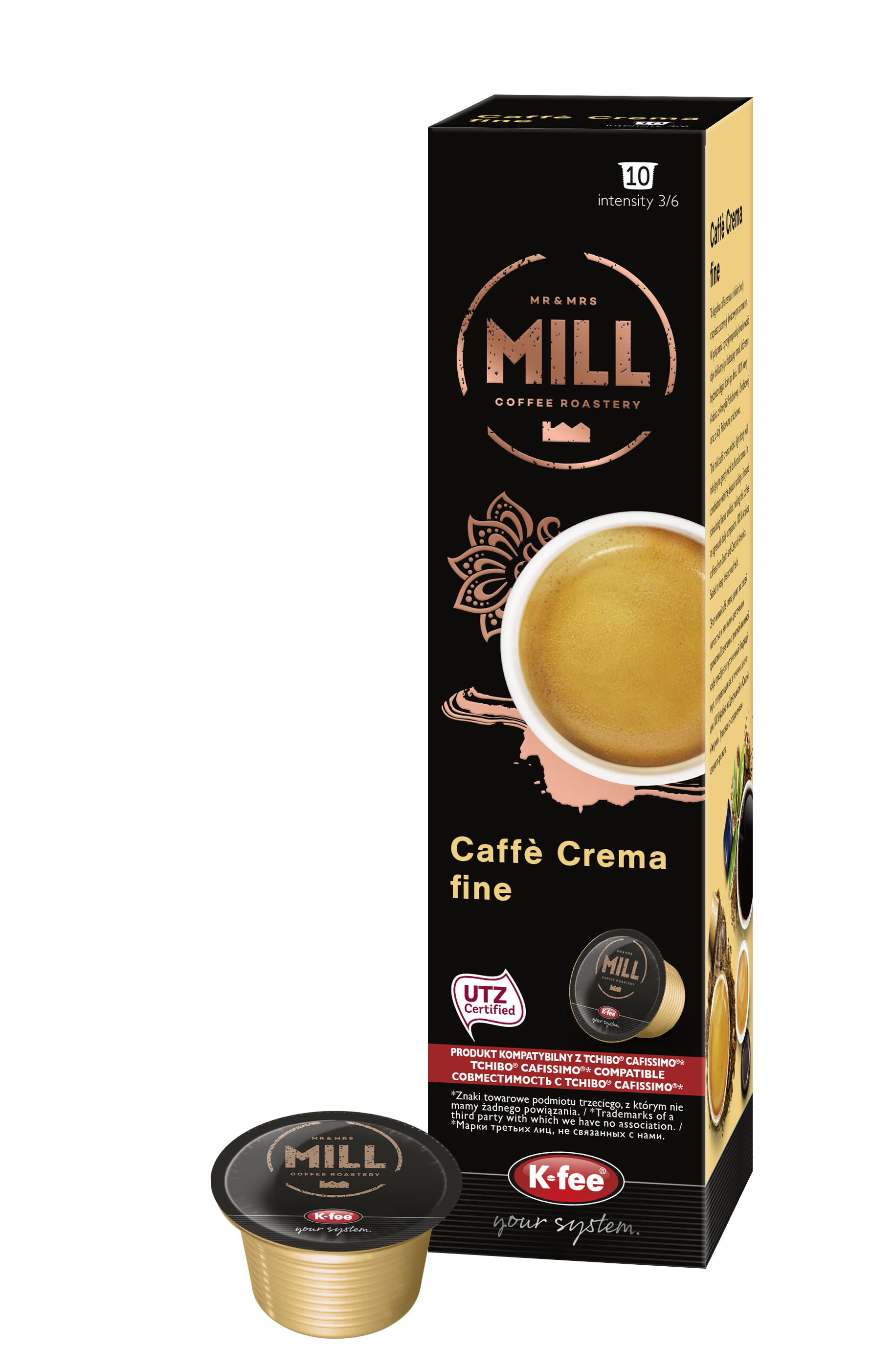 Mr & Mrs Mill Caffe Crema fine Coffee capsules