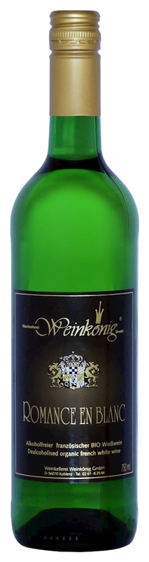 Weinkoenig vino blanco seco sin alcohol romance en blanc BIO