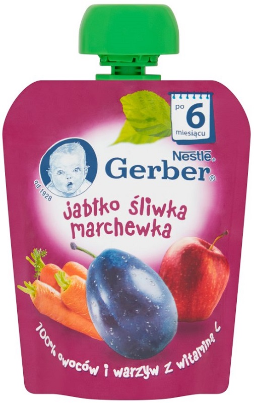 Gerber Deserek Jabłko śliwka marchewka