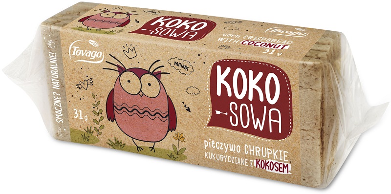 Tovago Koko-sowa pieczywo chrupkie kukurydziane z kokosem