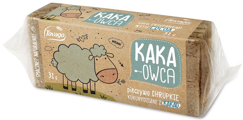 Tovago Kaka-owca pieczywo chrupkie kukurydziane z kakao