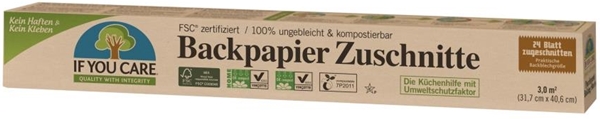 If You Care Baking paper, compostable unbleached, 24 sheets