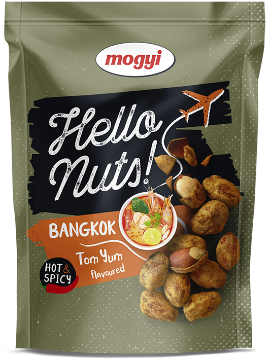 Mogyi Hello Nuts Maní empanizado, sabor TOM YUM