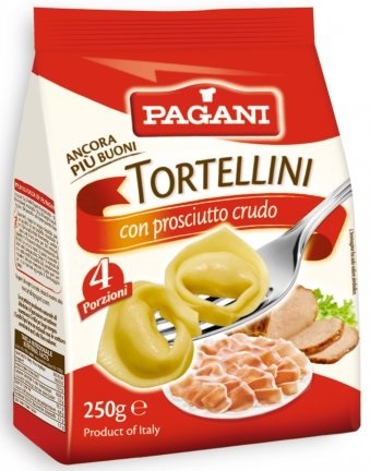 Tortellini Pagani con jamón crudo