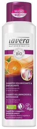 Lavera Shampoo verleiht Kraft und Volumen für feines und zartes Haar mit Bio-Orangen- und Bio-Grüntee-Extrakt