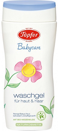 Topfer hair and body wash for babies and children with BIO wheat bran extract and BIO marigold extract