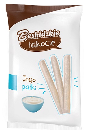 Aksam Beskidzkie Süßigkeiten Jogo Sticks Corn Sticks in einer Joghurtbeschichtung