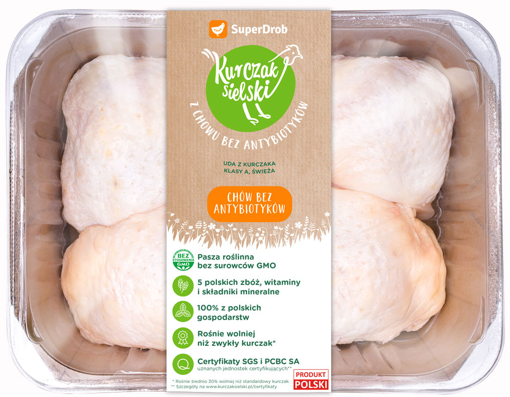 SuperDrob Kurczak Idyllic A-class chicken thigh, fresh from rearing without antibiotics, without GMO