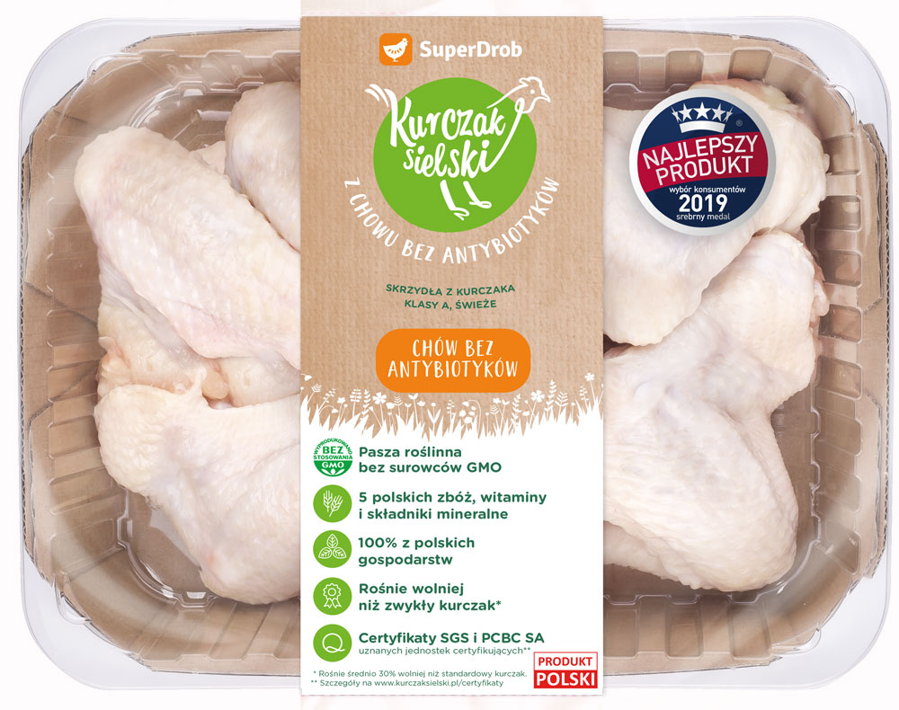 SuperDrob Kurczak Idyllic A-class chicken wings, fresh from farming, without antibiotics, without GMOs