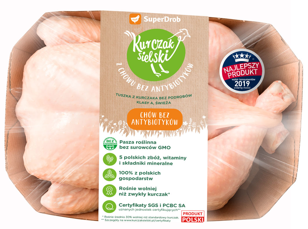 SuperDrob Kurczak Idyllic chicken carcass without giblets, class A, fresh from rearing without antibiotics, without GMO