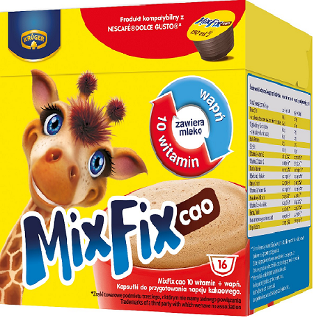 Mix Fix Cao 10 vitamins + calcium Cocoa drink in capsules compatible with Dolce Gusto