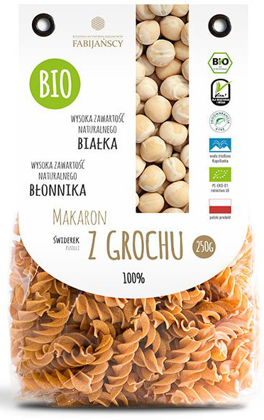 Fabijańscy Makaron Fusilli  Z  grochu pełnoziarnisty BIO