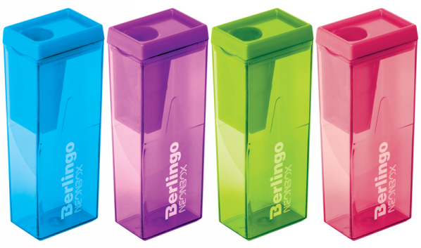 Точилка для карандашей Berlingo NeonBox, разные цвета