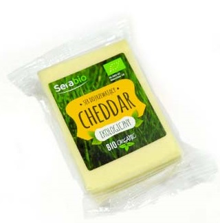 Serabio Cheddar cheese in an organic piece