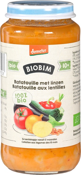 Almuerzo de verduras Biobim con mezcla de ratatuille