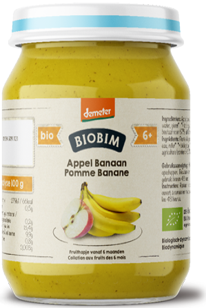 Postre de manzana Biobim Fruit con plátano y mijo