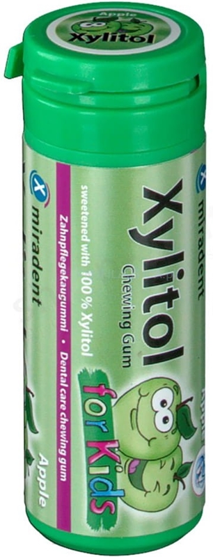 Miradent chewing gum with xylitol, apple flavor
