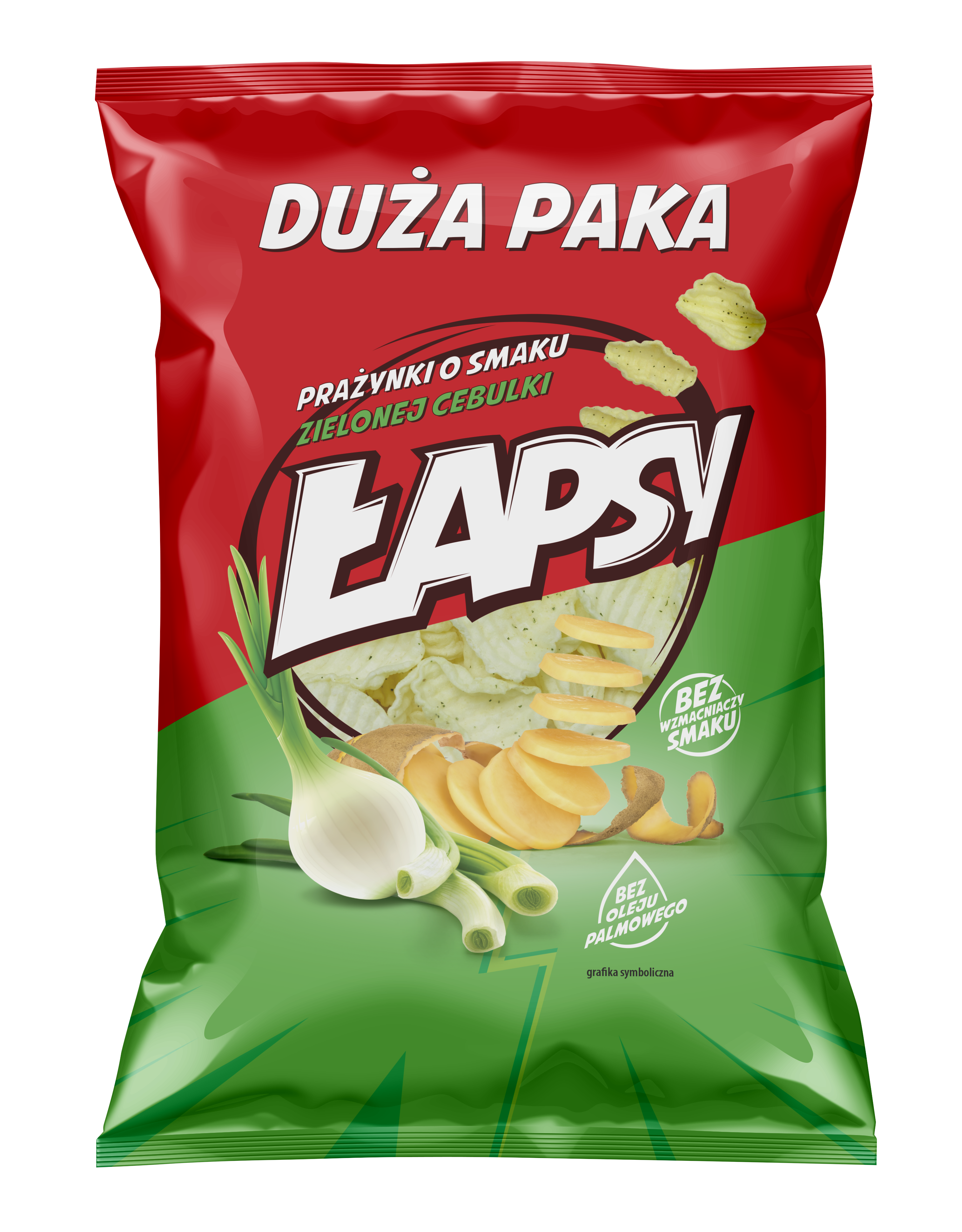 ŁAPSY snaki ziemniaczane zielona cebulka 130g