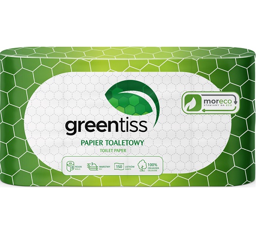 Greentiss White toilet paper 150 sheets, 3 layers, 100% cellulose 