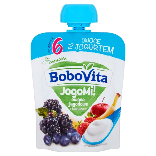 Bobovita mus w tubce JogoMi! owoce jagodowe z bananem