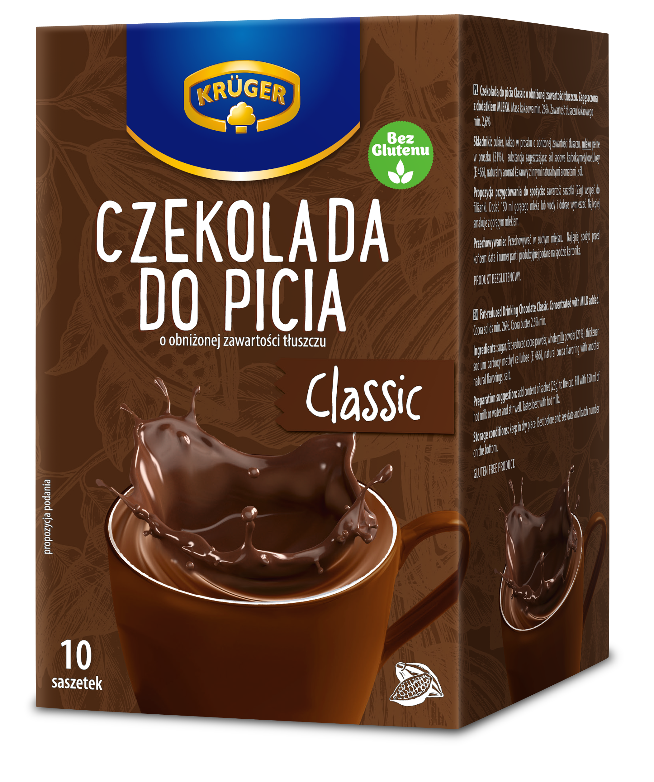 Питьевой шоколад Krüger Classic с пониженным содержанием жира