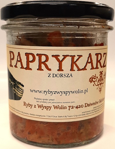 Ryby z Wyspy Wolin paprykarz  z dorsza