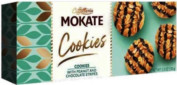 Mokate Cookies biscuits with peanuts, topped with chocolate