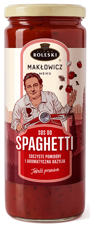 Menú Roleski Makłowicz NUEVO Salsa de espagueti, tomates jugosos y albahaca aromática