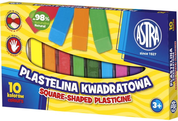 Astra Plasticine Quadrat 10 Farben