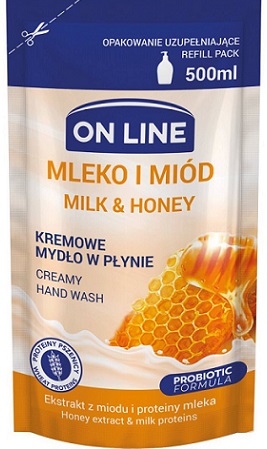 On Line Mydło w płynie zapas Mleko i Miód