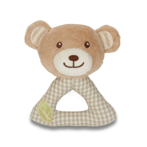Cotton teddy bear rattle made of ecological cotton, approx. 3 months old