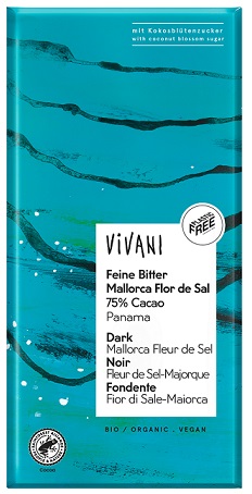 Горький шоколад Vivani с морской солью BIO