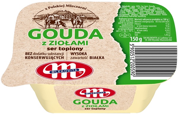 Mlekovita Ser topiony Gouda z  ziołami w kubku