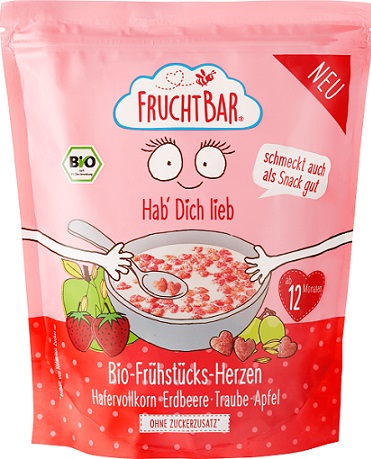 FruchtBar Bio-Frühstückschips Erdbeere, Traube, Apfel, Hafer-Vollkorn