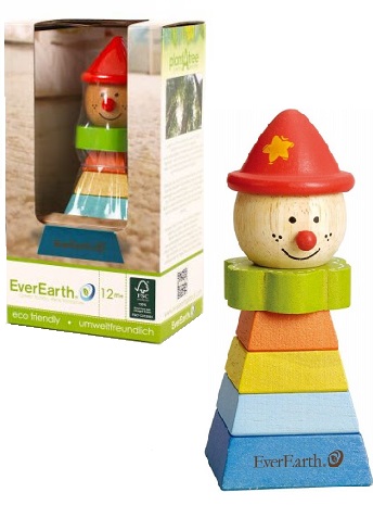 EverEarth Wooden Reclining Clown Toy for arranging shapes