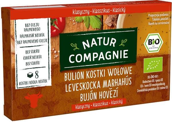 Natur Compagnie Rinderwürfel Brühe ohne Zuckerzusatz BIO 8 Stk