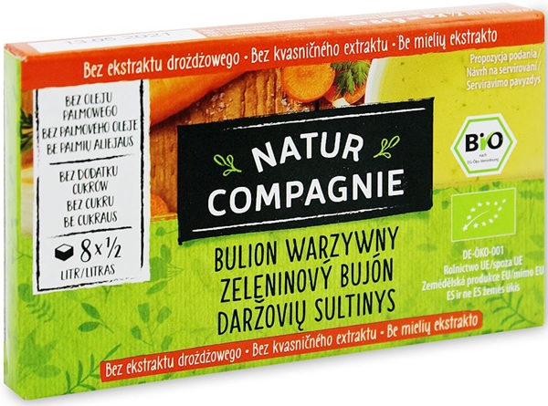 Natur Compagnie Caldo de verduras sin levadura añadida 8 uds BIO